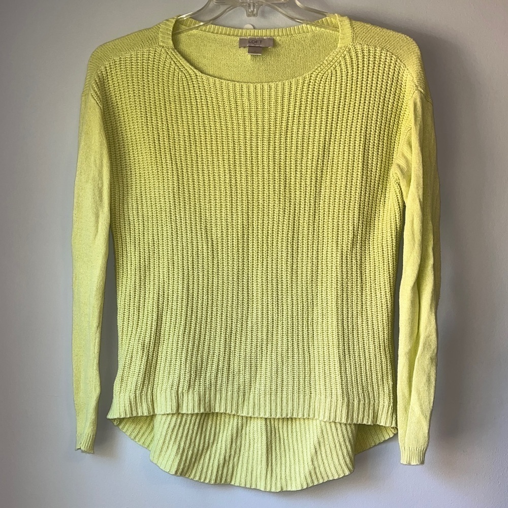 Loft Hi-Low Knit Green Tunic Sweater
